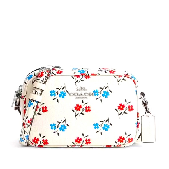 NWT Coach Mini Jamie Camera Bag white With Floral Print - Picture 1 of 10